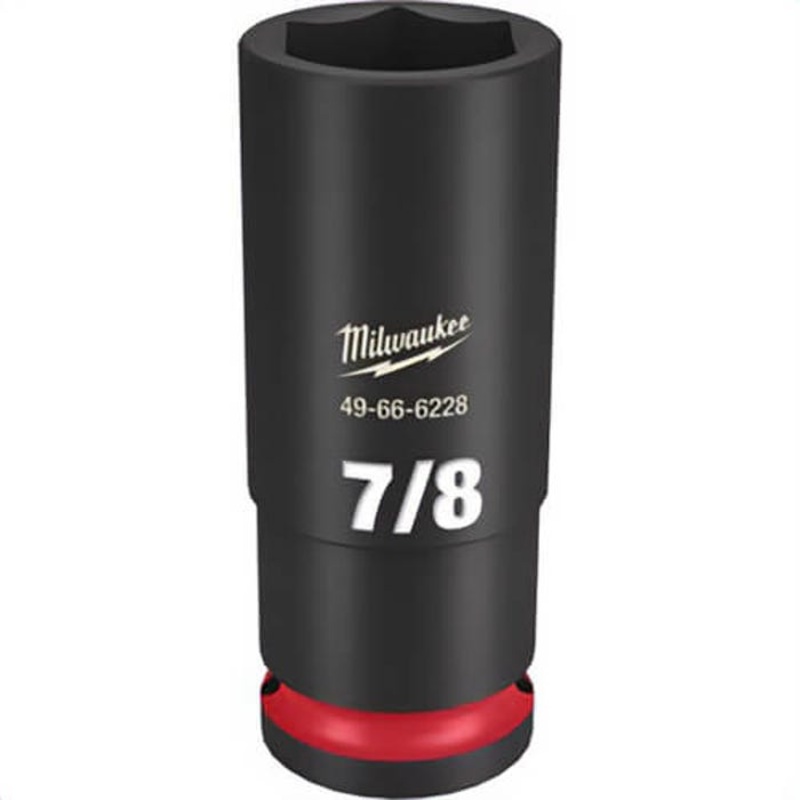 Milwaukee 49-66-6228 ShockWave Impact Duty Socket, 1/2 in Hex Drive, 7/8 in Deep Socket, 6 Points