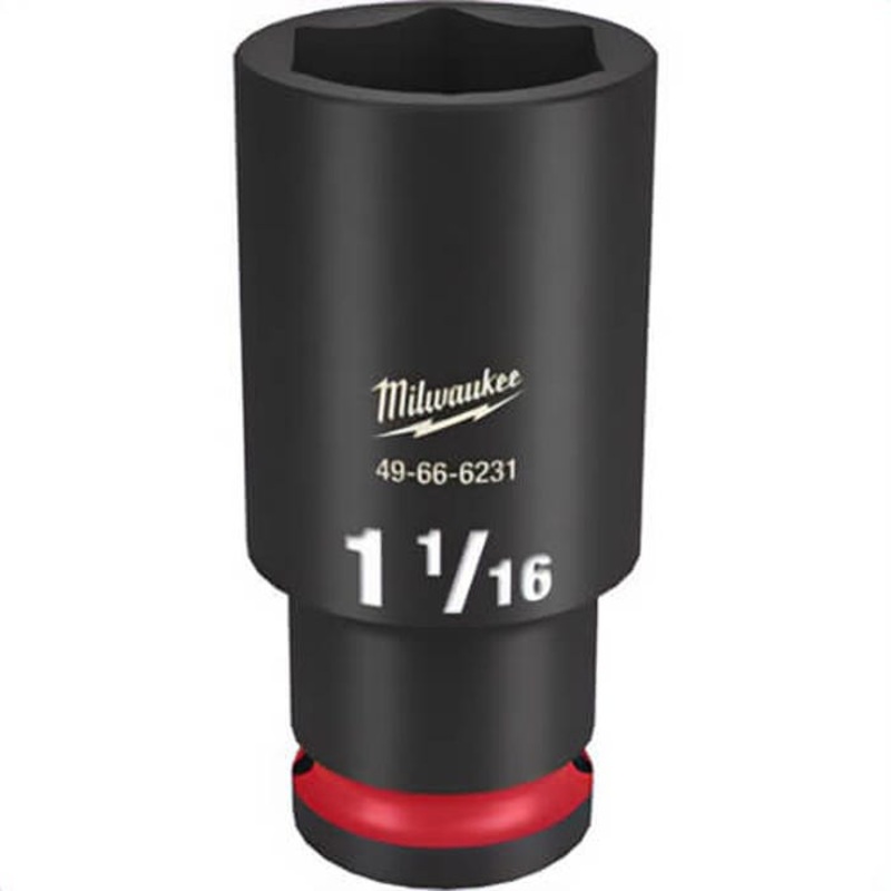 Milwaukee 49-66-6231 ShockWave Impact Duty Socket, 1/2 in Hex Drive, 1-1/16 in Deep Socket, 6 Points