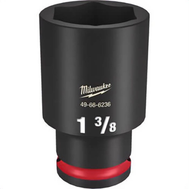 Milwaukee 49-66-6236 ShockWave Impact Duty Socket, 1/2 in Hex Drive, 1-3/8 in Deep Socket, 6 Points