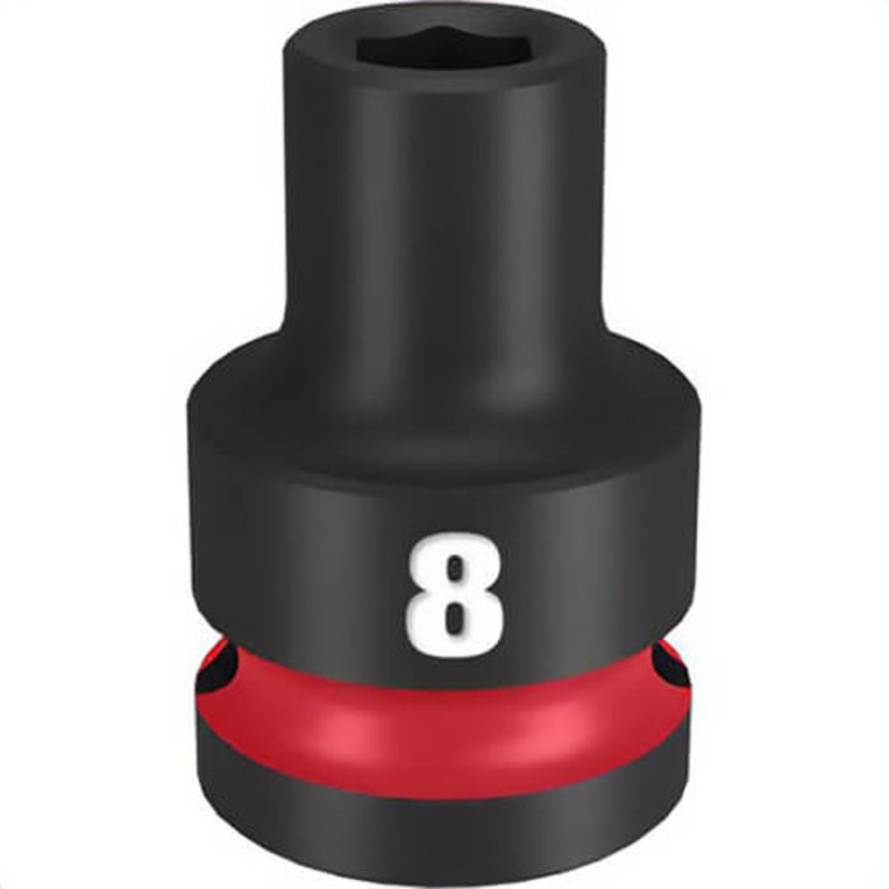 Milwaukee 49-66-6240 ShockWave Impact Duty Socket, 1/2 in Hex Drive, 8 mm Standard Socket, 6 Points
