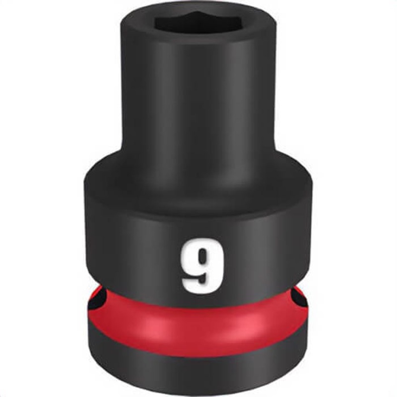 Milwaukee 49-66-6241 ShockWave Impact Duty Socket, 1/2 in Hex Drive, 9 mm Standard Socket, 6 Points