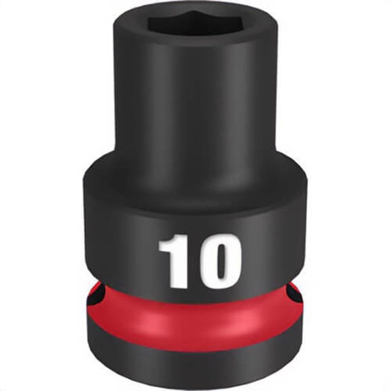 Milwaukee 49-66-6242 ShockWave Impact Duty Socket, 1/2 in Hex Drive, 10 mm Standard Socket, 6 Points