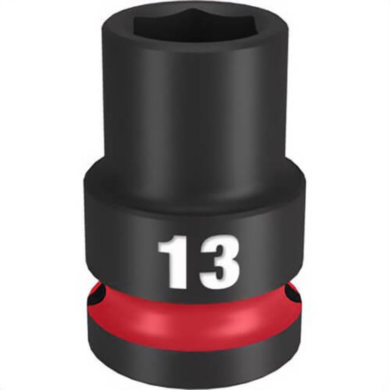 Milwaukee 49-66-6245 ShockWave Impact Duty Socket, 1/2 in Hex Drive, 13 mm Standard Socket, 6 Points