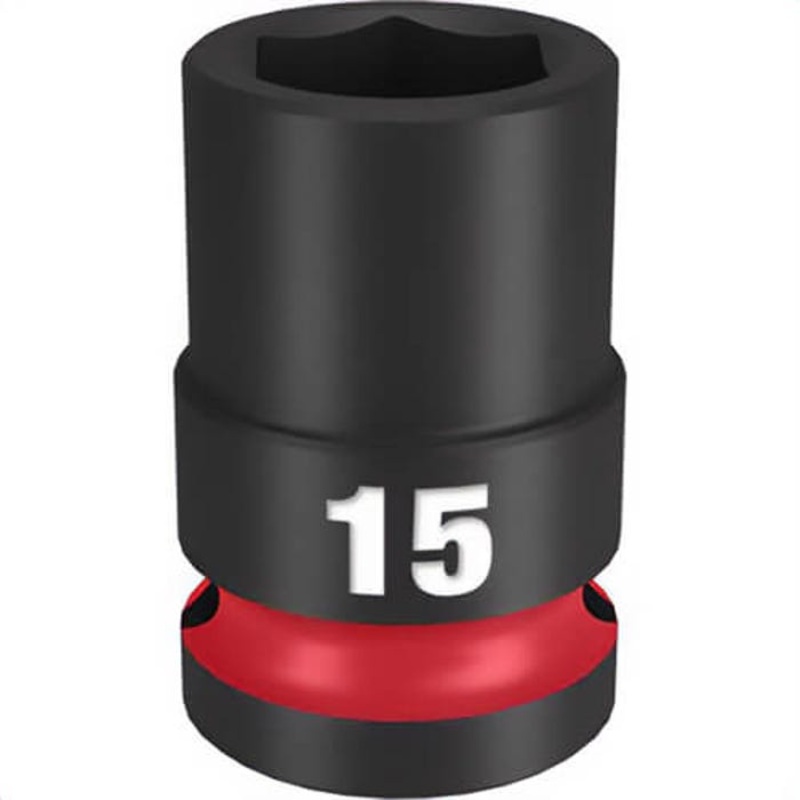 Milwaukee 49-66-6247 ShockWave Impact Duty Socket, 1/2 in Hex Drive, 15 mm Standard Socket, 6 Points