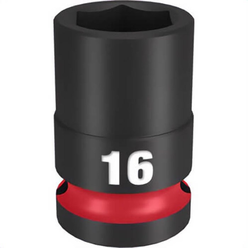 Milwaukee 49-66-6248 ShockWave Impact Duty Socket, 1/2 in Hex Drive, 16 mm Standard Socket, 6 Points