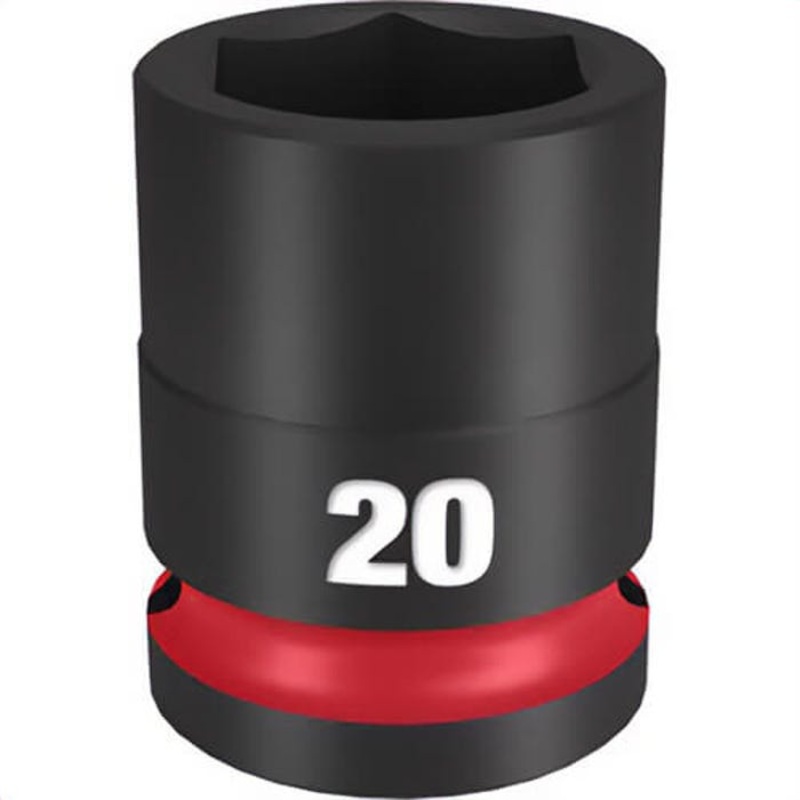 Milwaukee 49-66-6252 ShockWave Impact Duty Socket, 1/2 in Hex Drive, 20 mm Standard Socket, 6 Points
