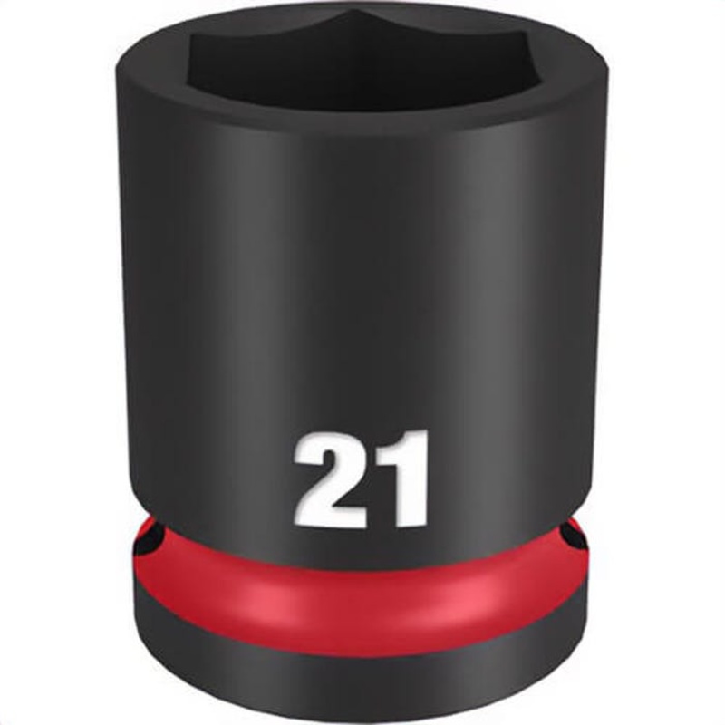 Milwaukee 49-66-6253 ShockWave Impact Duty Socket, 1/2 in Hex Drive, 21 mm Standard Socket, 6 Points