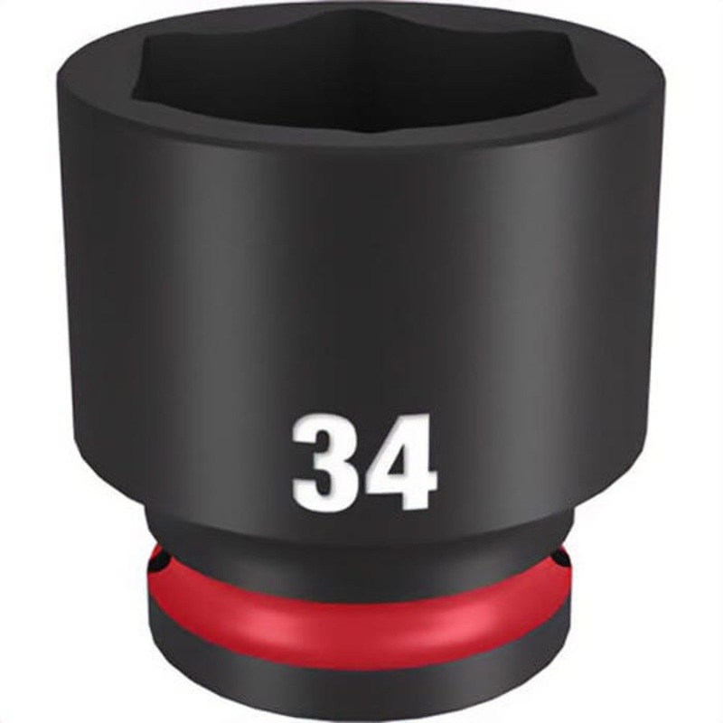 Milwaukee 49-66-6266 ShockWave Impact Duty Socket, 1/2 in Hex Drive, 34 mm Standard Socket, 6 Points