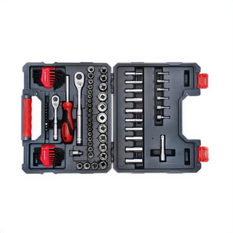 Crescent CTK84C Mechanics Tool Set, 1/4, 3/8 in Drive, 84 pc, Alloy Steel, Full Polish Chrome