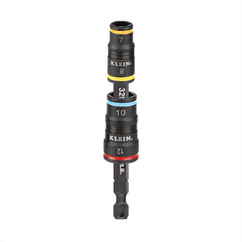 Klein 32932M Impact Rated Flip Socket Set 4-in-1, Metric, Steel Alloy