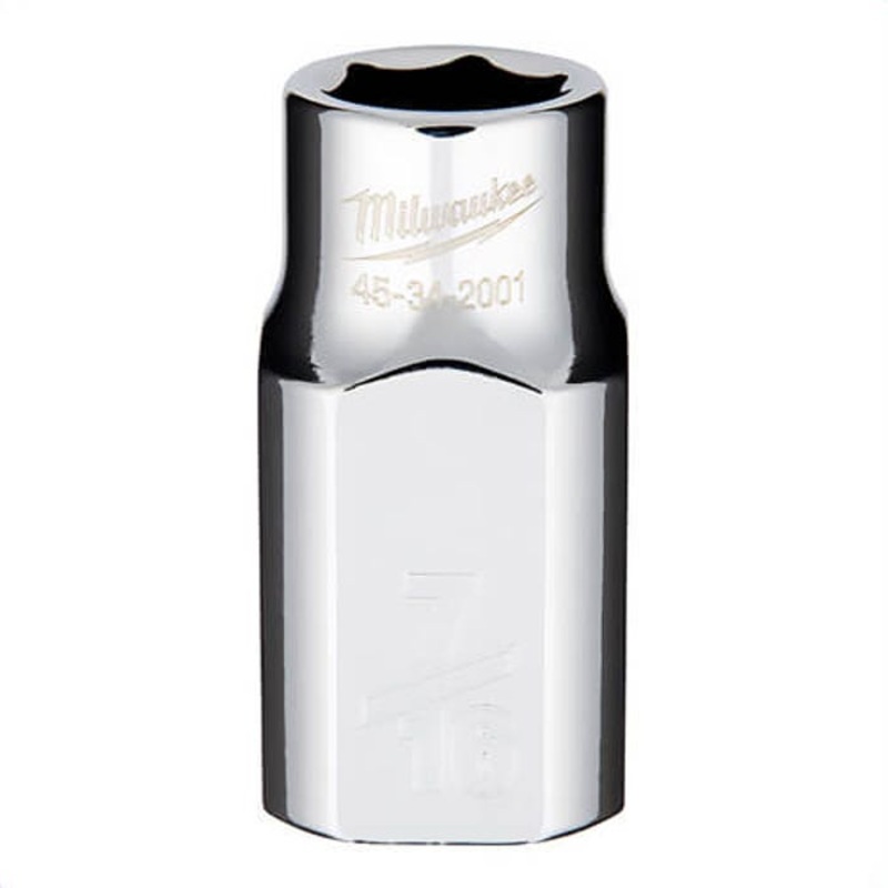 Milwaukee 45-34-2001 Standard Socket, 1/2 in, 7/16 in, 6 Points, Polished Chrome