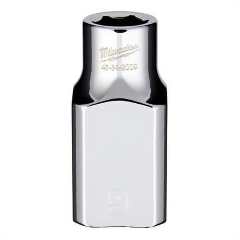 Milwaukee 45-34-2009 Standard Socket, 1/2 in, 9 mm, 6 Points, Polished Chrome