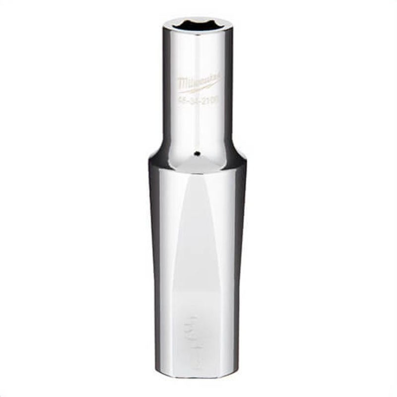 Milwaukee 45-34-2100 Deep Socket, 1/2 in, 3/8 in, 6 Points, Polished Chrome