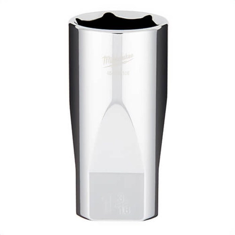 Milwaukee 45-34-2105 Deep Socket, 1/2 in, 1-3/16 in, 6 Points, Polished Chrome