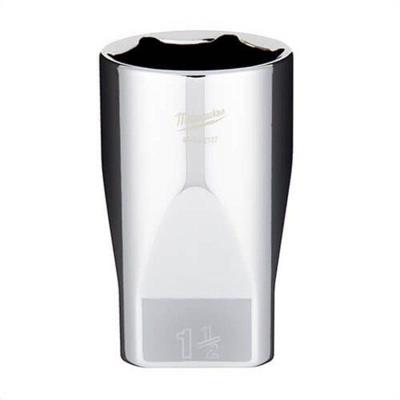 Milwaukee 45-34-2107 Deep Socket, 1/2 in, 1-1/2 in, 6 Points, Polished Chrome