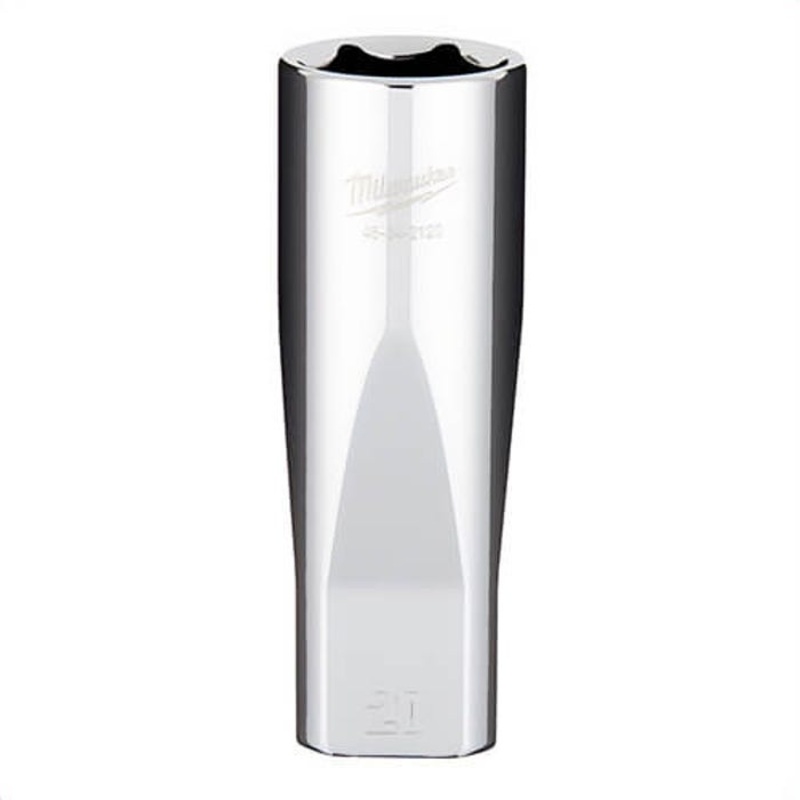 Milwaukee 45-34-2120 Deep Socket, 1/2 in, 20 mm, 6 Points, Polished Chrome