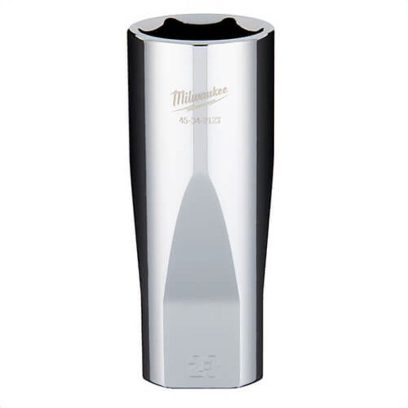 Milwaukee 45-34-2123 Deep Socket, 1/2 in, 23 mm, 6 Points, Polished Chrome