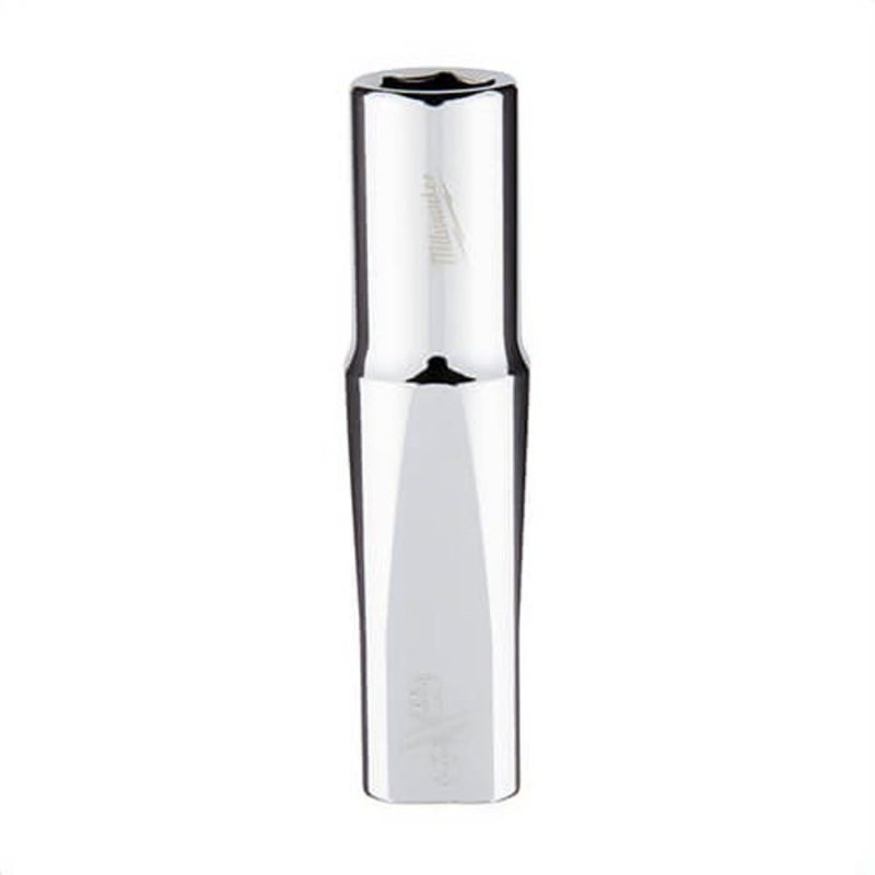 Milwaukee 45-34-3750 Deep Socket, 3/8 in, 3/8 in, 6 Points, Polished Chrome