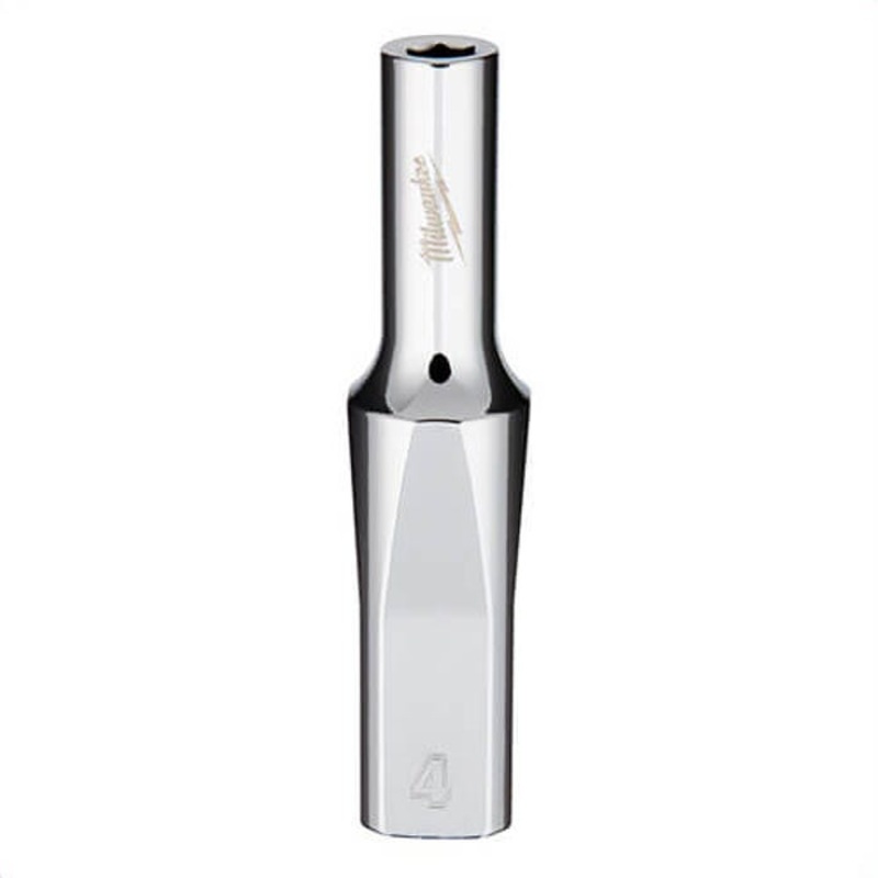Milwaukee 45-34-4010 Deep Socket, 1/4 in, 4 mm, 6 Points, Polished Chrome