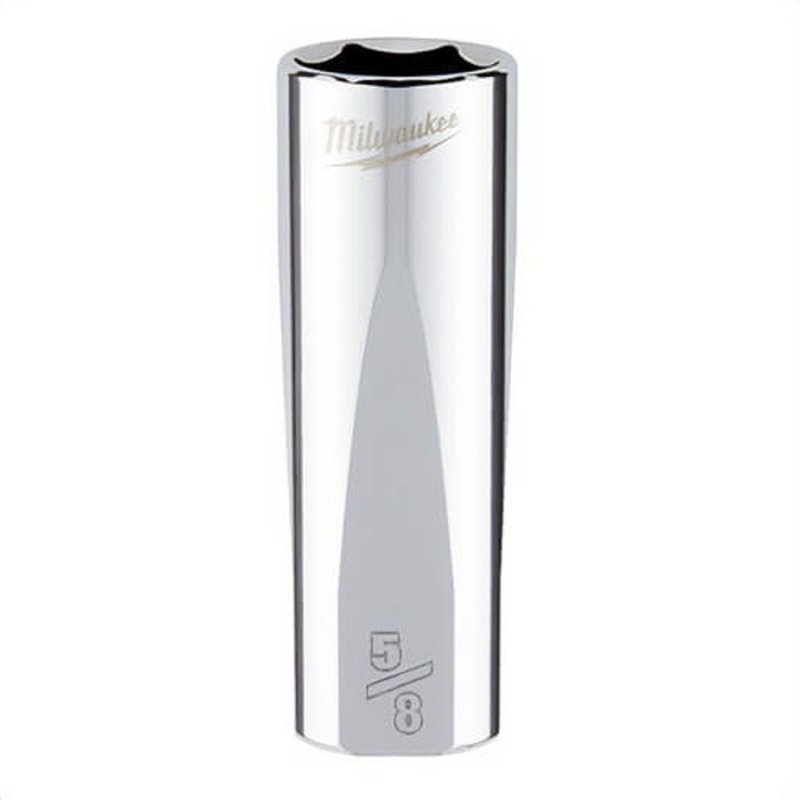 Milwaukee 45-34-6250 Deep Socket, 3/8 in, 5/8 in, 6 Points, Polished Chrome