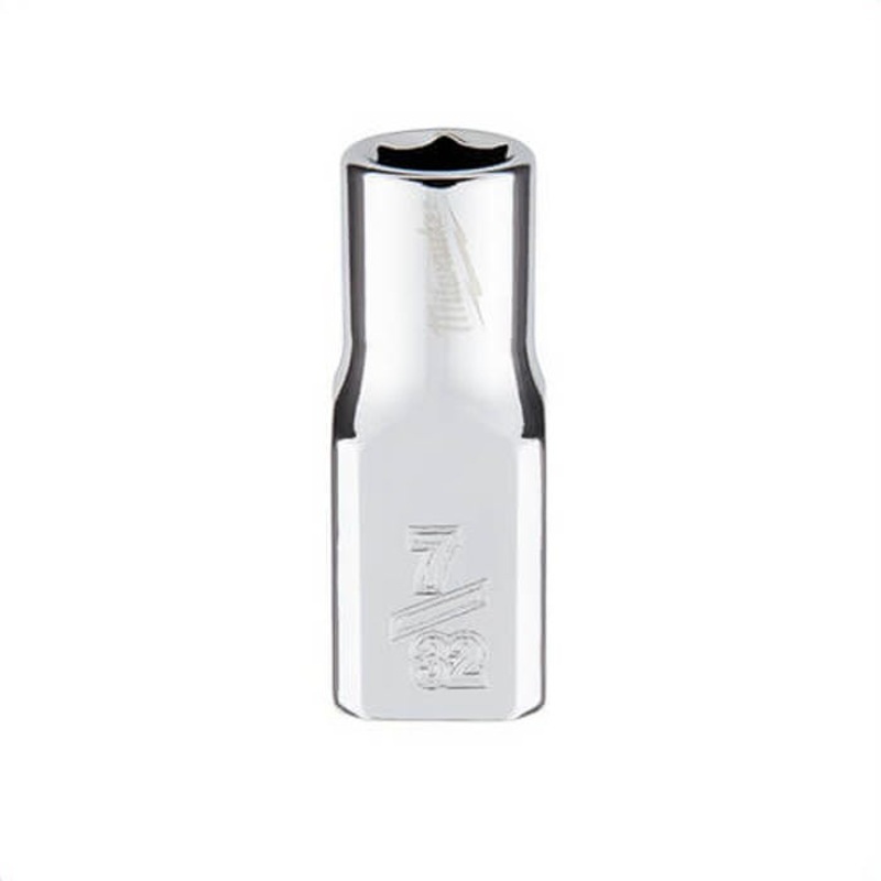 Milwaukee 45-34-9002 Standard Socket, 1/4 in, 7/32 in, 6 Points, Polished Chrome