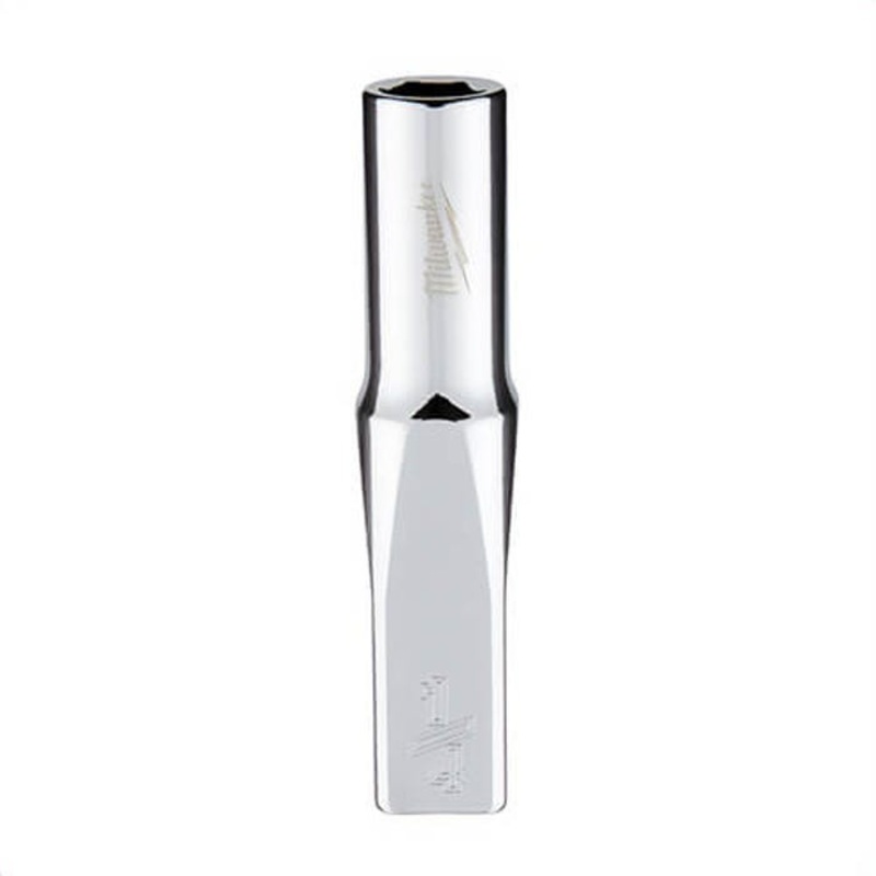 Milwaukee 45-34-9014 Deep Socket, 1/4 in, 1/4 in, 6 Points, Polished Chrome