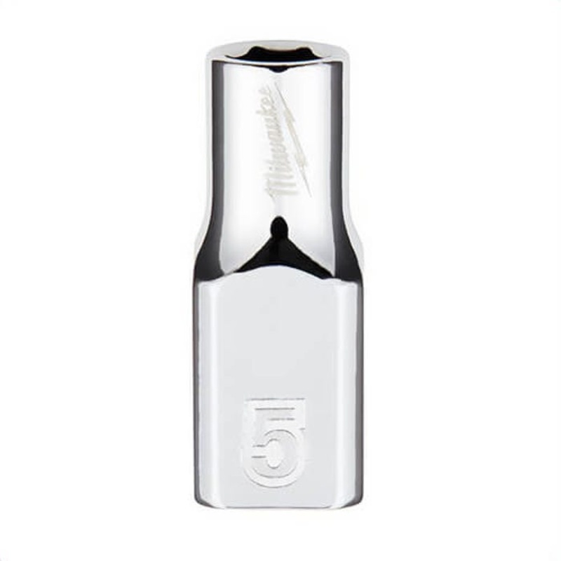 Milwaukee 45-34-9030 Standard Socket, 1/4 in, 5 mm, 6 Points, Polished Chrome
