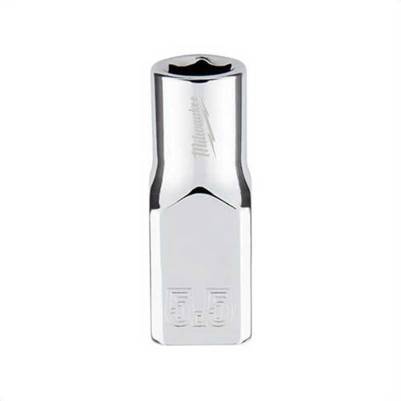 Milwaukee 45-34-9031 Standard Socket, 1/4 in, 5.5 mm, 6 Points, Polished Chrome
