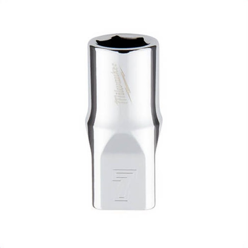 Milwaukee 45-34-9033 Standard Socket, 1/4 in, 7 mm, 6 Points, Polished Chrome