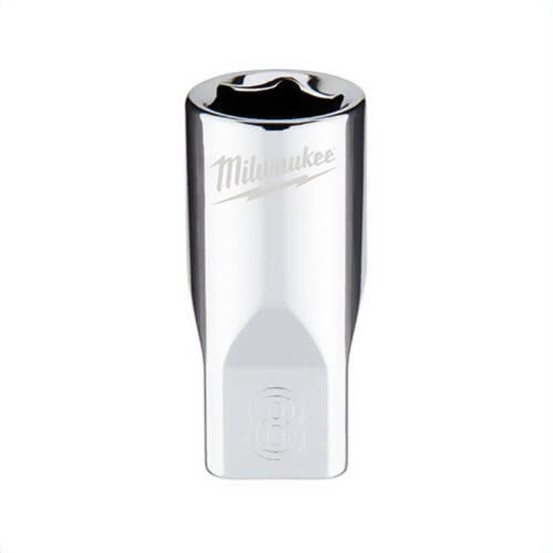 Milwaukee 45-34-9034 Standard Socket, 1/4 in, 8 mm, 6 Points, Polished Chrome