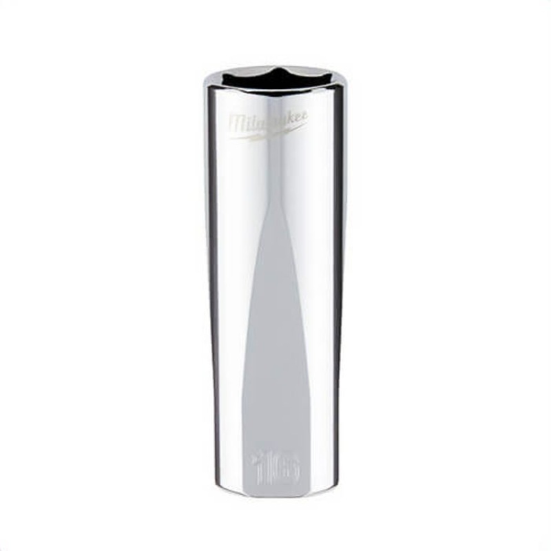 Milwaukee 45-34-9095 Deep Socket, 3/8 in, 16 mm, 6 Points, Polished Chrome