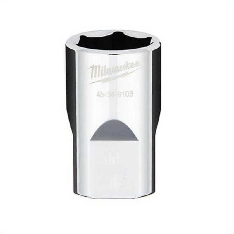 Milwaukee 45-34-9103 Standard Socket with Four Flat Sides, 1/2 in, 11/16 in, 6 Points