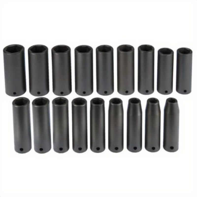 Proto J72149M Deep Socket Set, ASME B107.33M, 6 Points, 1/2 in Drive, 18 pc, Included Socket Size: 10 to 27 mm