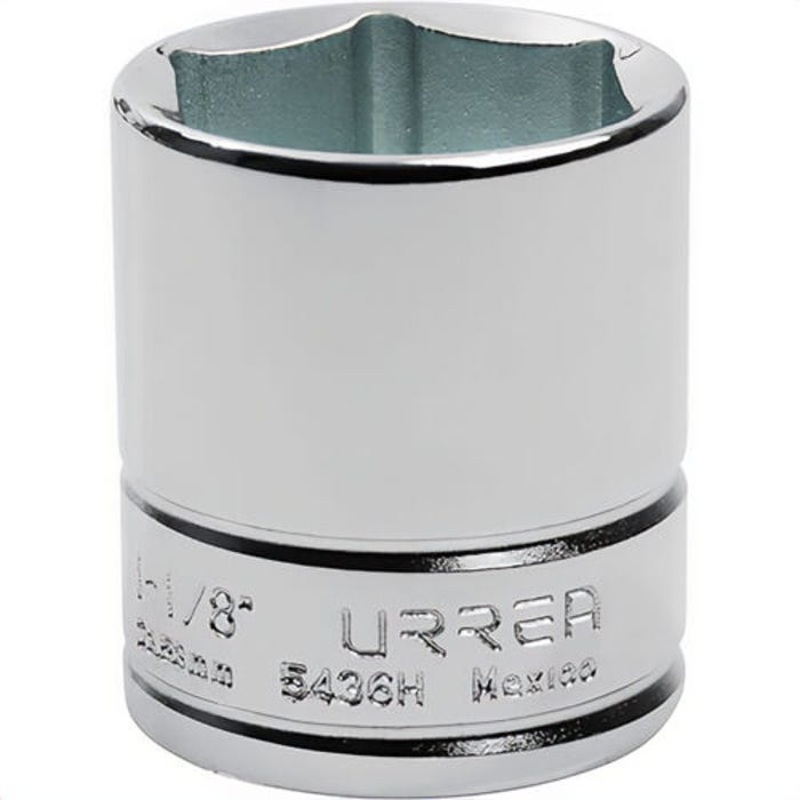 Urrea 5425 Chrome Socket, 1/2 in Drive, 12-Point, 25/32 in