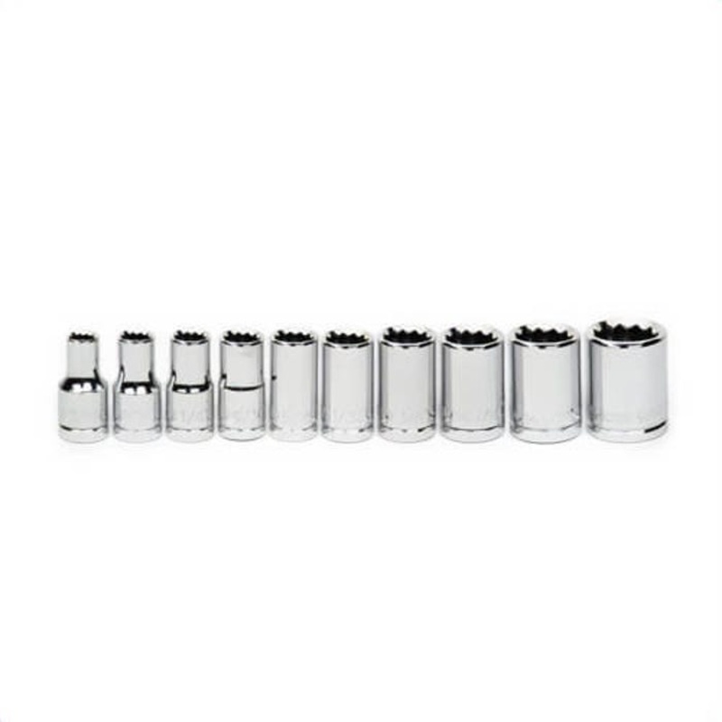 Williams 30923 Supertorque Socket Set, 10 pc, Polished Chrome
