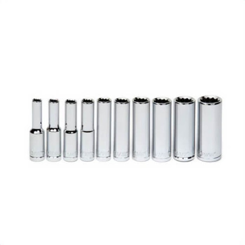 Williams 30937 Supertorque Socket Set, 10 pc, Polished Chrome