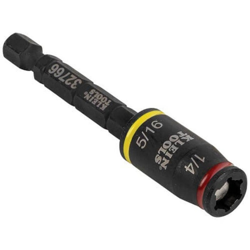 Klein 32766 3-in-1 Impact Flip Socket, 1/4 in Drive Hex Drive, 1/4, 5/16 in Socket Impact Socket, 6 Points