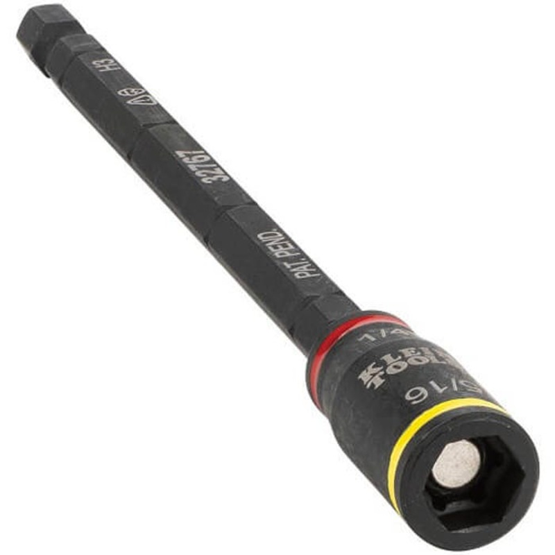 Klein 32767 3-in-1 Impact Flip Socket, 1/4 in Drive Hex Drive, 1/4, 5/16 in Socket Impact Socket, 6 Points