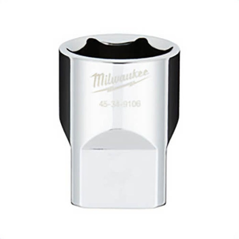 Milwaukee 45-34-9106 Standard Socket with FOUR FLAT Sides, 1/2 in, 7/8 in, 6 Points