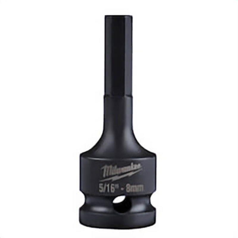 Milwaukee Shockwave 49-66-5141 Lineman's Hex Bit Socket, 5/16 in Square Drive, 1/2 in