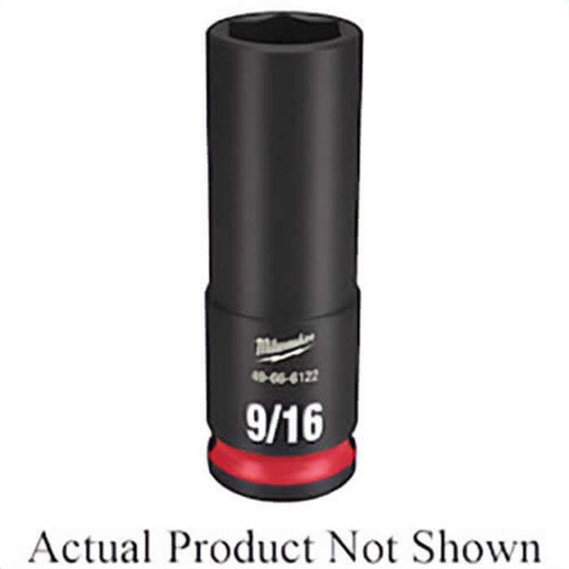Milwaukee Shockwave Impact Duty 49-66-6124 Socket, 3/8 in Hex Drive, 11/16 in Deep Socket, 6 Points