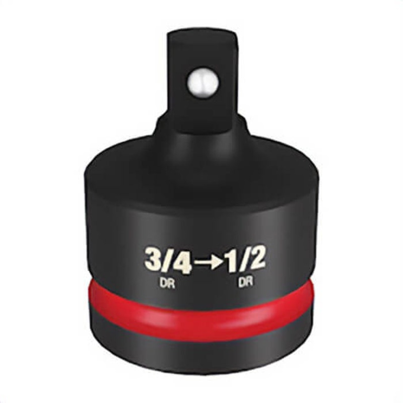 Milwaukee Shockwave Impact Duty 49-66-6728 Dual Hole Socket Reducer, Black Oxide, 3/4 in Male Drive, 1/2 in Female Drive, ASME Specified, Steel