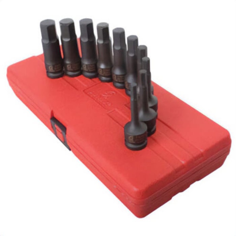 Sunex 2639 Impact Driver Set, 1/2 in Drive, 10 pc, Black Oxide