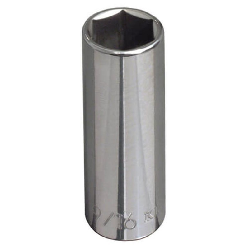 Klein 65714 Socket, Imperial, Hex Drive, 3/8 in Drive, Deep Socket, 5/8 in Socket, 2-1/4 in OAL