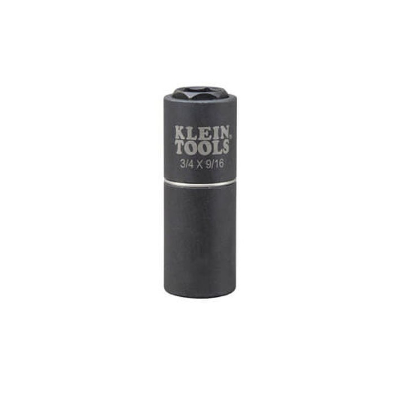 Klein 66004 2-in-1 Single-Ended Impact Socket, Cross Hole Style, 1/2 in, 3/4 x 9/16 in Deep Socket, 6 Points