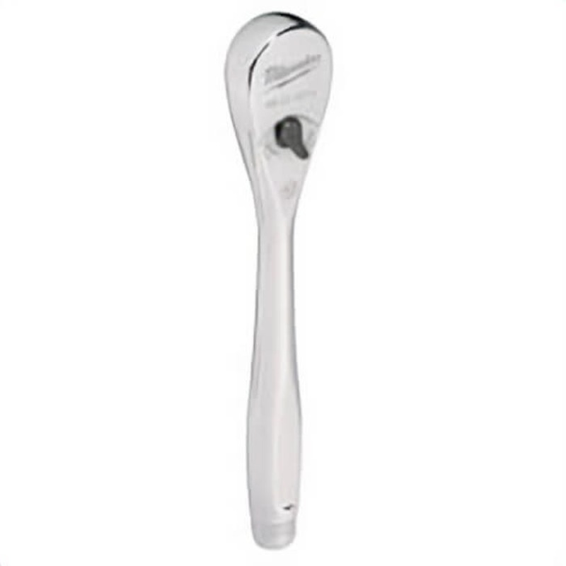 Milwaukee 48-22-9014 Slim Profile Drive Ratchet, 1/4 in Drive, 6 in OAL, Steel, Polished Chrome