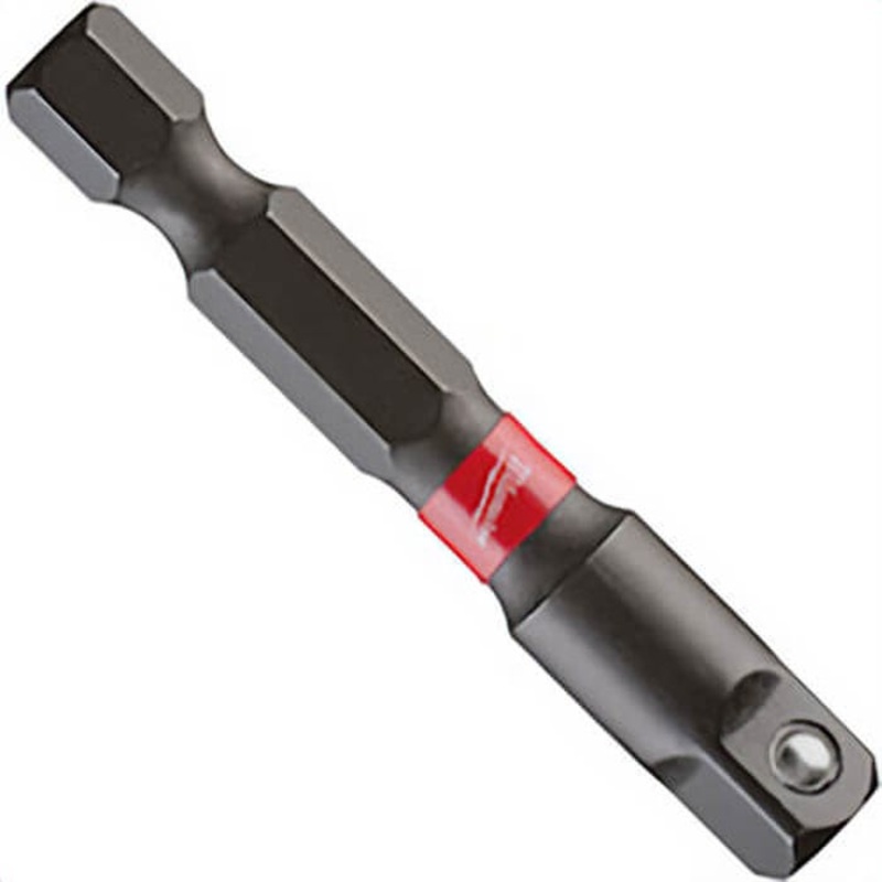 Milwaukee Shockwave 48-32-5730 Impact Duty Socket Adapter, Hex x Square Drive, 1/4 in Male Drive, 1/4 in Female Drive, Female x Male Adapter