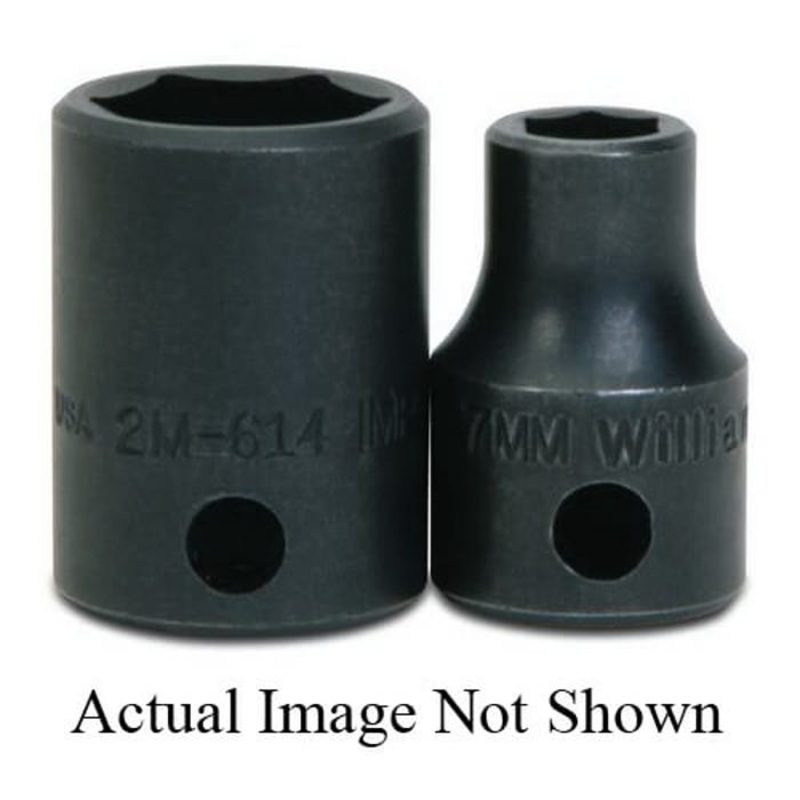 Williams JHW2M-619 Supertorque Standard Socket, Impact Rated, Metric, Square Drive, 3/8 in Drive, 19 mm Shallow Length Socket