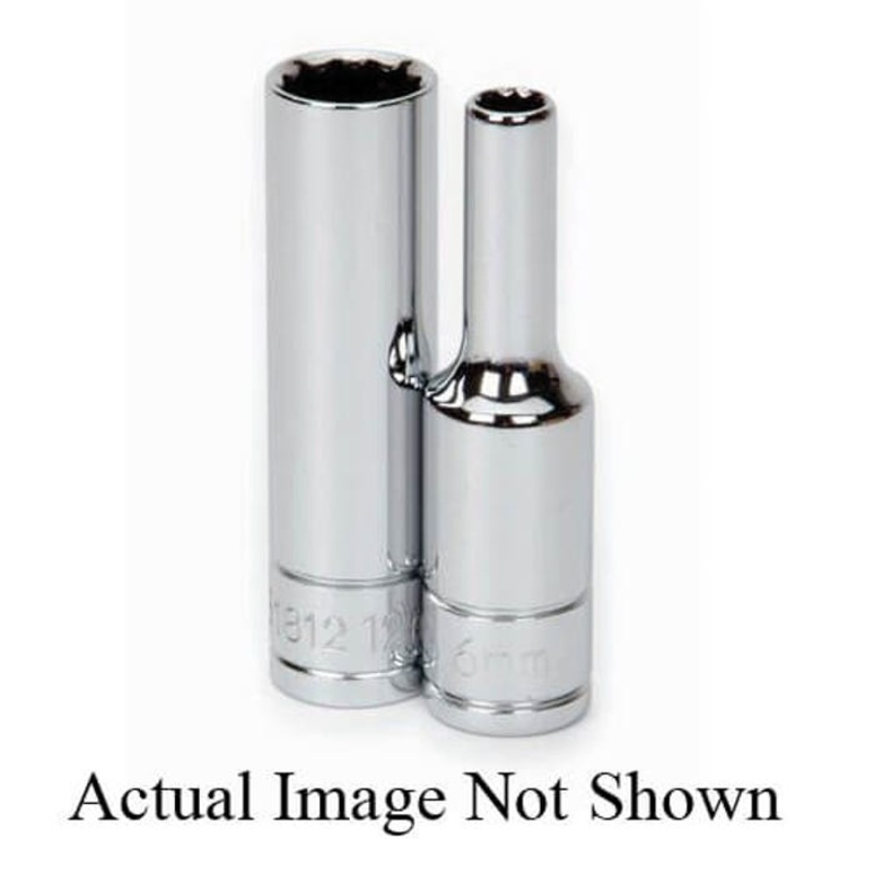 Williams JHW31807 Socket, Supertorque, Metric, 3/8 in Drive, Deep Socket, 7 mm Socket, 2-1/2 in OAL, 5/8 in Opening Depth