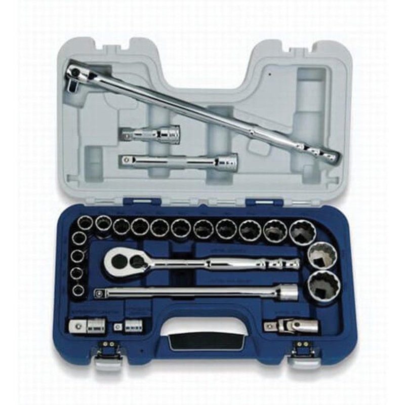 Williams JHW50619 Hand Tool Set, Basic, Supertorque, Metric, 1/2 in Drive, 12 Points, Flexible, 25 pc, Sockets Included
